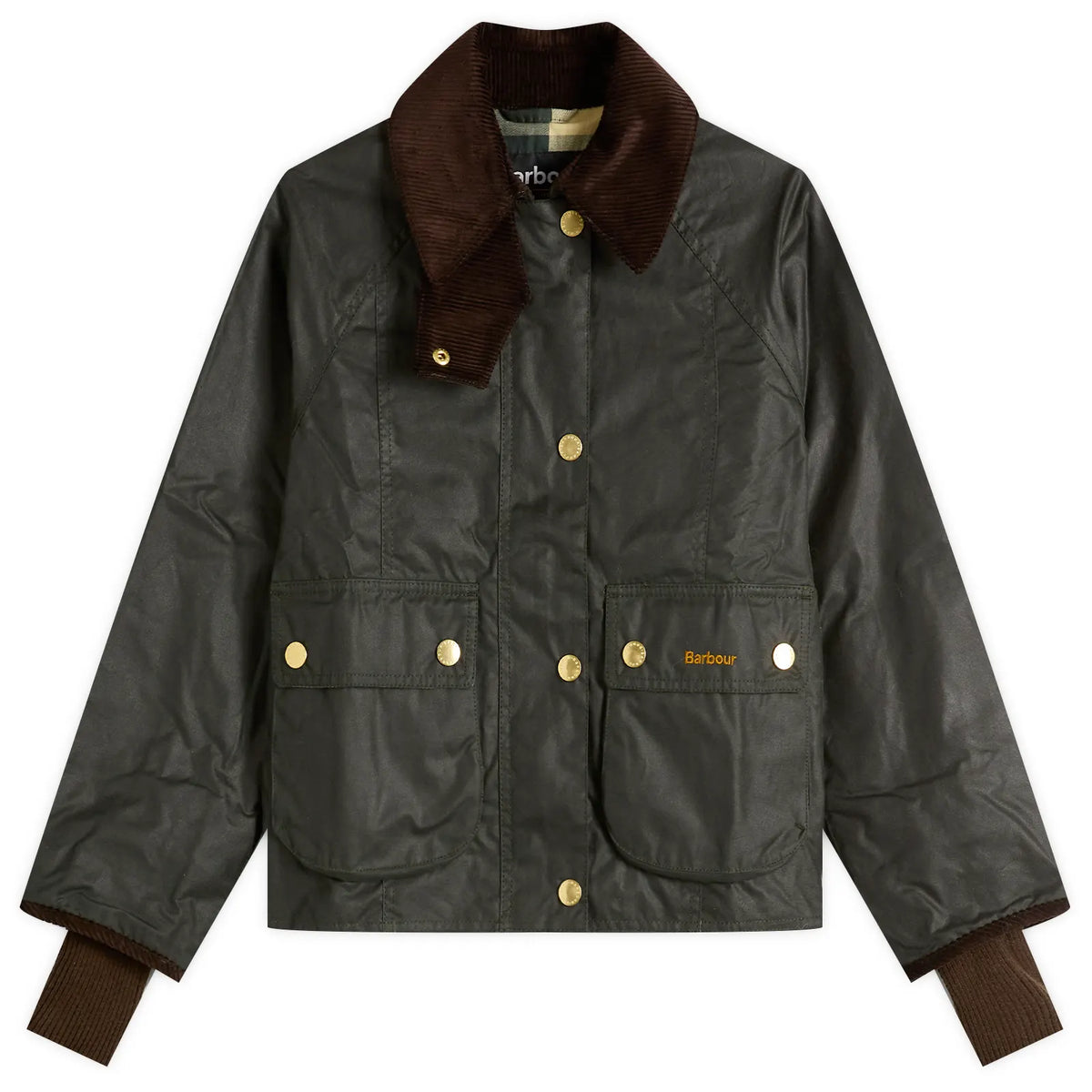 Barbour Women's Cropped Beadnell Wax Jacket in Sage/Ancient