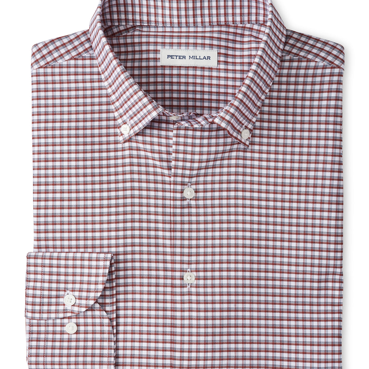 Peter Millar Cashiers Performance Twill Sport Shirt in Sparrow Red