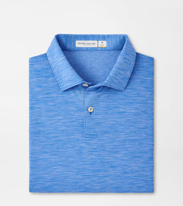 Peter Millar Featherweight Melange Polo in Cape Blue