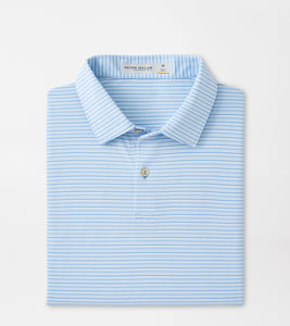 Peter Millar Featherweight Payne Stripe Polo in Cottage Blue
