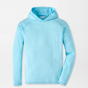 Peter Millar Cannon Popover Hoodie in Mint Blue