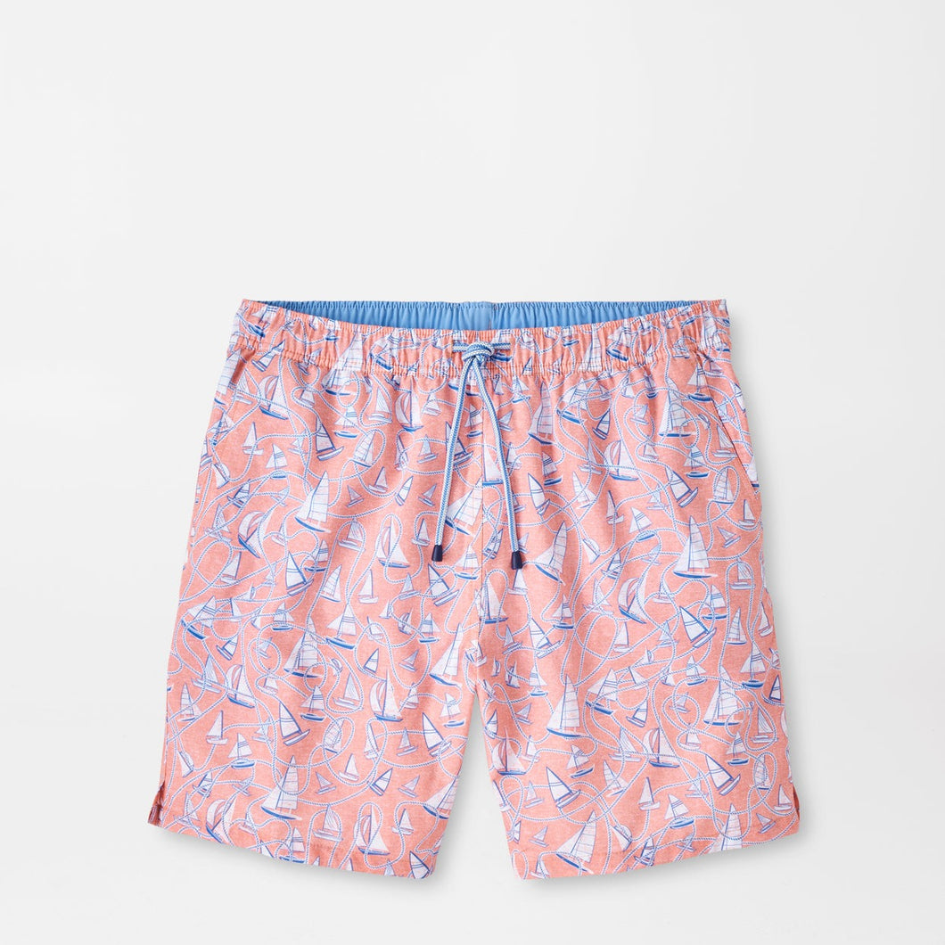Peter Millar Boats and Ropes Swim Trunk in Peach Bloom