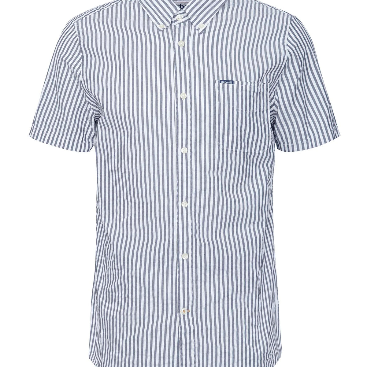 Barbour Men's Cresswell Seersucker Summer Fit Shirt in Navy