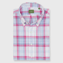 Load image into Gallery viewer, Sid Mashburn Button-Down Sport Shirt in Pink/Blue Madras
