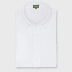 Sid Mashburn Short Sleeved Knit Button-Down Popover in White