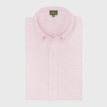 Load image into Gallery viewer, Sid Mashburn Short Sleeved Knit Button-Down Popover in Pink Oxford
