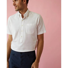 Load image into Gallery viewer, Sid Mashburn Short Sleeved Knit Button-Down Popover in White
