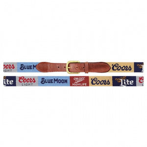 Smathers & Branson American Beer Lables Needlepoint Belt