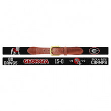 Load image into Gallery viewer, Smathers &amp; Branson Georgia 2022 Back to Back National Championship Needlepoint Belt in Black
