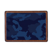 Load image into Gallery viewer, Smathers &amp; Branson Navy Camo Needlepoint Card Wallet
