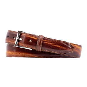 Martin Dingman Perry Italian Saddle Leather Belt in Chestnut