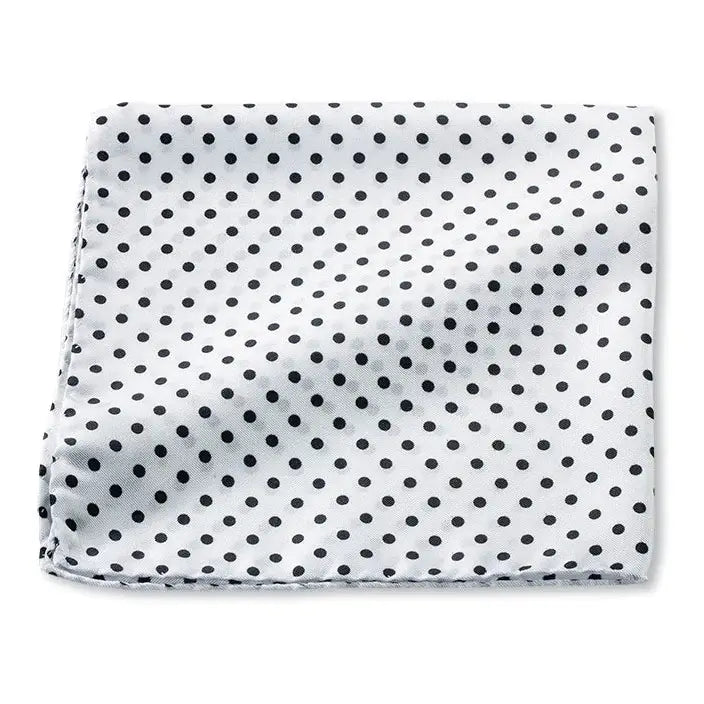 R. Hanauer Windsor Dots Pocket Square - White/Black