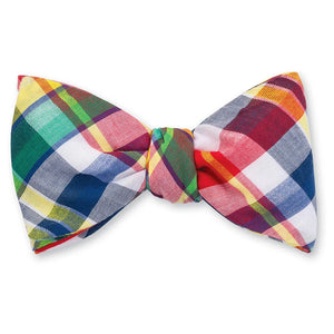 R. Hanauer Madras Bow Tie in Red/Green/Navy