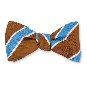 R. Hanauer Crescent Stripe Bowtie in Mahogany/Cobalt