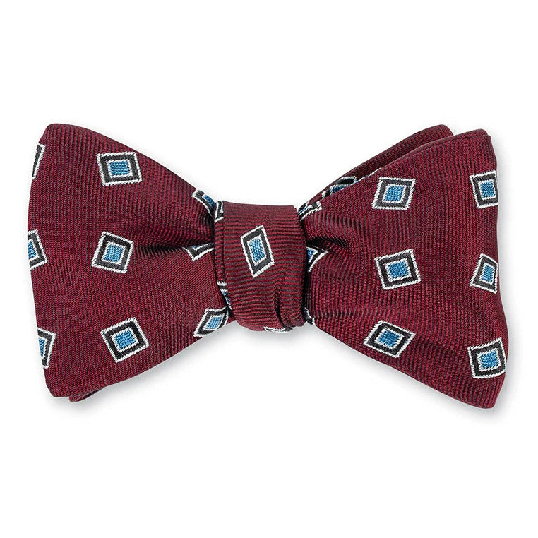 R. Hanauer Victoria Medallions Bowtie in Burgundy/Blue