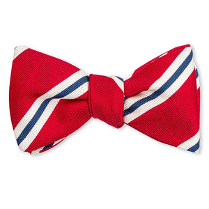 R. Hanauer Banks Stripes Bow Tie in Red/Navy