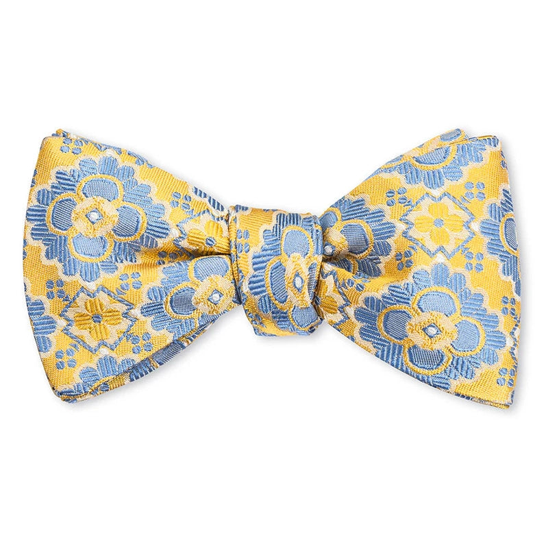 R. Hanauer Bannock Medallion Bow Tie in Yellow/Cobalt