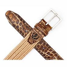 Load image into Gallery viewer, Martin Dingman Everett Italian Linen Belt in Khaki
