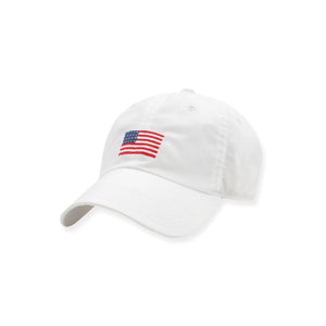 Smathers & Branson American Flag Needlepoint Performance Hat in White
