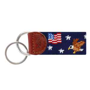 Smathers & Branson Americana Pattern Needlepoint Key Fob