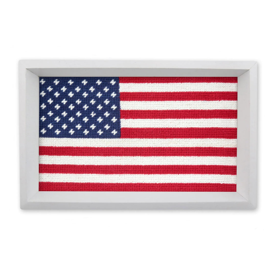 Smathers & Branson Big American Flag Needlepoint Valet Tray