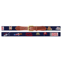 Load image into Gallery viewer, Smathers &amp; Branson Gopher Golf Life Needlepoint Belt in Dark Navy

