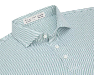 Holderness & Bourne Perkins Performance Polo in Heathered Pine & White
