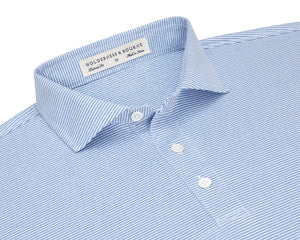 Holderness & Bourne Perkins Performance Polo in Heathered Sankaty & White