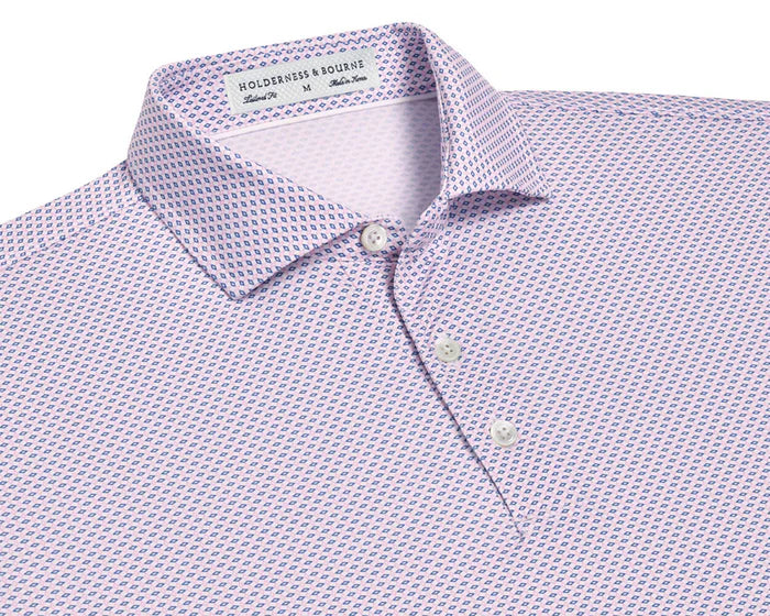 Holderness & Bourne Simmons Shirt in White/Aberdeen Blue/Scotch Pink