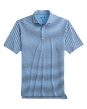 Load image into Gallery viewer, Johnnie-O Reese Striped Jersey Performance Polo in Malibu

