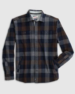 Johnnie-O Mossell Flannel Shacket in Charcoal