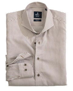 Johnnie-O Judes Top Shelf Striped Button-Up Shirt in Coffee