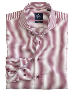 Johnnie-O Judes Top Shelf Striped Button-Up Shirt in Rosewood