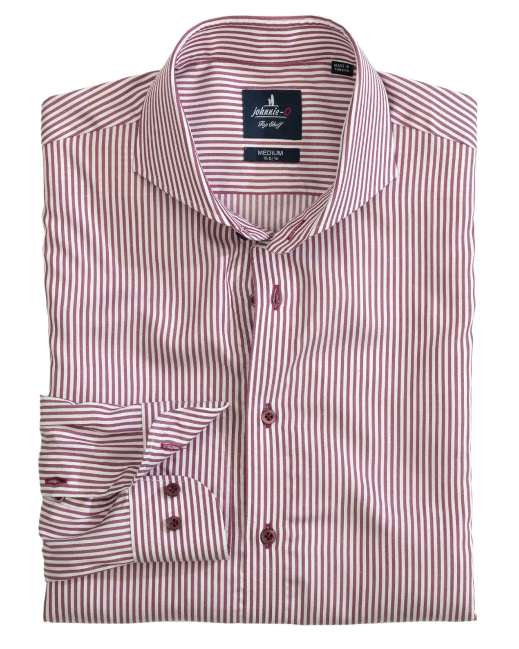 Johnnie-O Judes Top Shelf Striped Button-Up Shirt in Rosewood