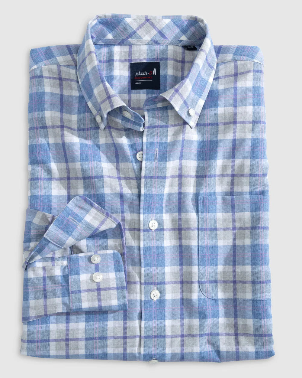 Johnnie-O Dume Performance Button Up Shirt in Wake