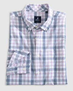 Johnnie-O Fordhart Tucked Button Up Shirt in Wake