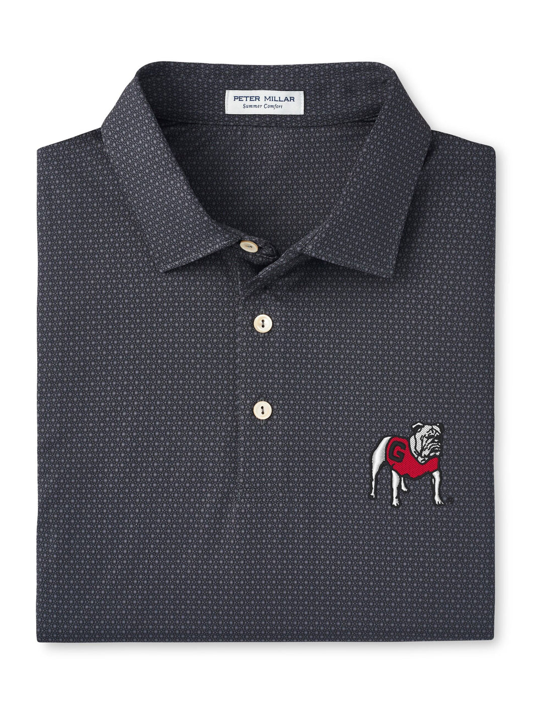 Peter Millar Georgia Standing Bulldog Tesseract Performance Jersey Polo in Iron