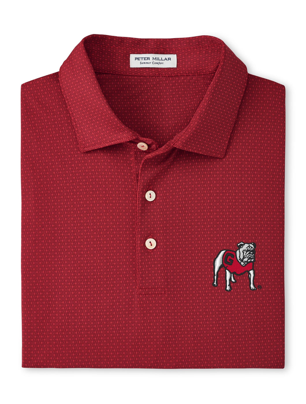 Peter Millar Georgia Standing Bulldog Tesseract Performance Jersey Polo in Red3