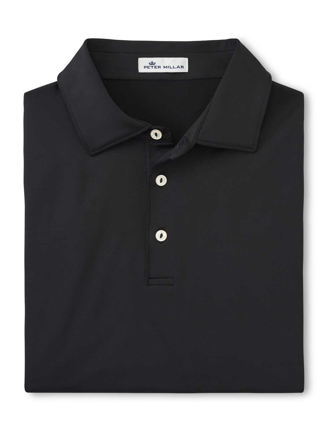 Peter Millar Solid Performance Jersey Polo in Black