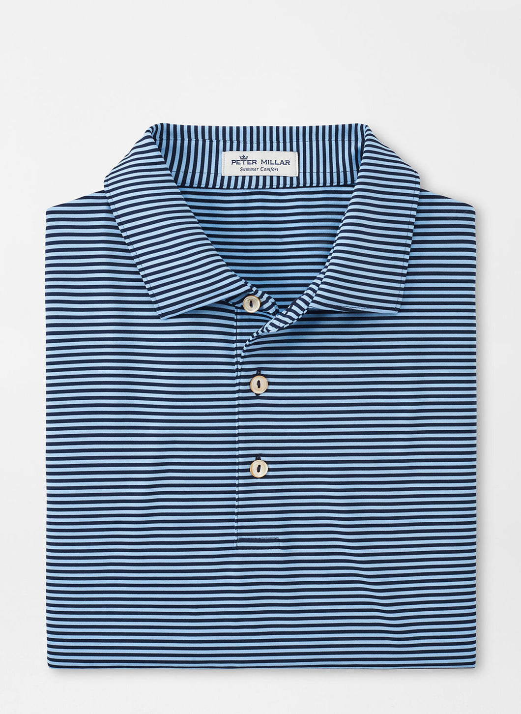 Peter Millar Hales Performance Jersey Polo in Navy/Cottage Blue