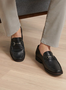 Peter Millar Leather Bit Loafer in Black