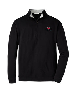 Peter Millar Georgia Standing Bulldog Crown Comfort Pullover in Black