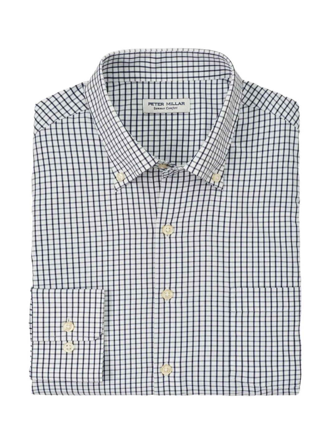 Peter Millar Hanford Performance Twill Sport Shirt in Navy