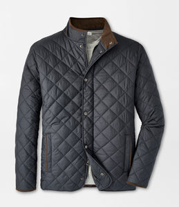Peter Millar Suffolk Quilted Travel Coat in Black
