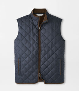 Peter Millar Essex Quilted Travel Vest in Black