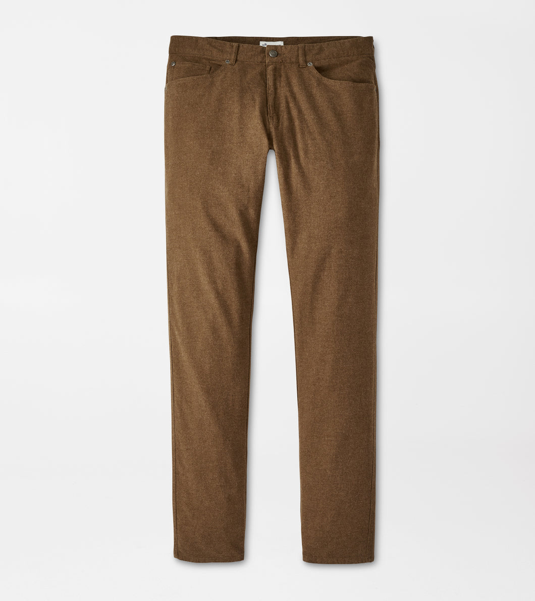 Peter Millar Mountainside Flannel Five-Pocket Pant in Bourbon