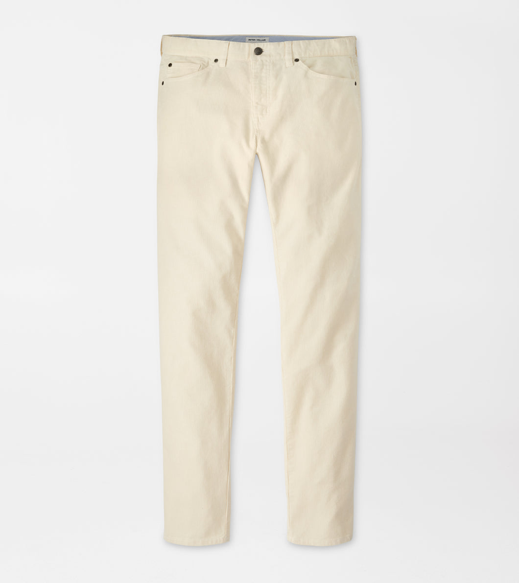 Peter Millar Superior Soft Corduroy Five-Pocket Pant in Ivory