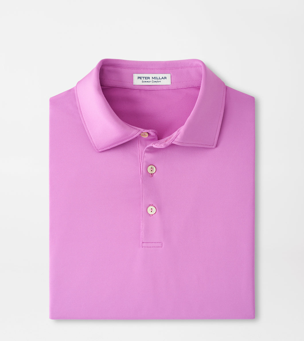 Peter Millar Solid Performance Jersey Polo in Oleander