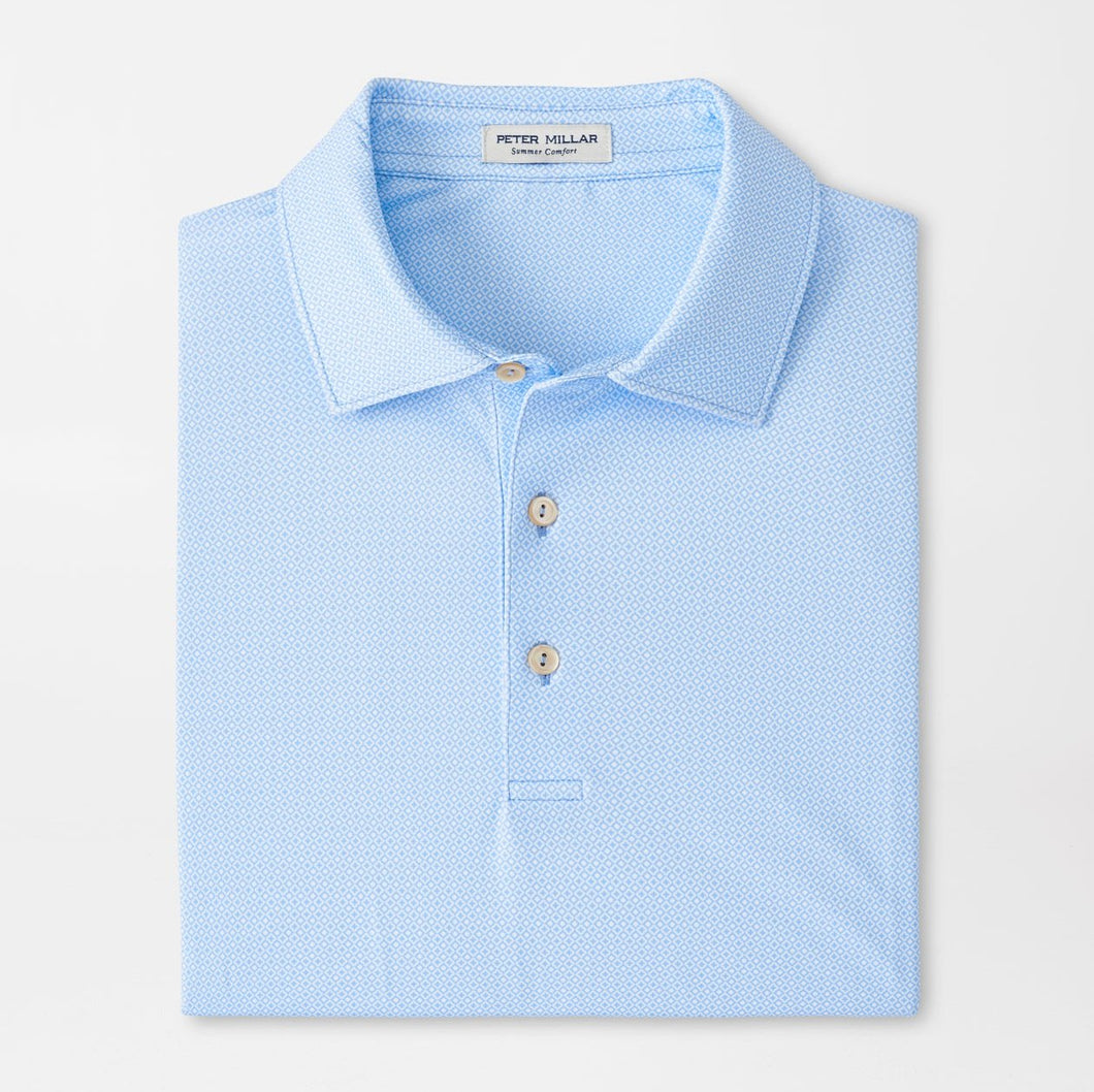 Peter Millar Merrimon Performance Jersey Polo in Cottage Blue