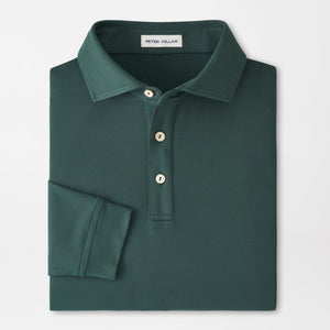 Peter Millar Lyons Performance Jersey Long-Sleeve Polo in Balsam